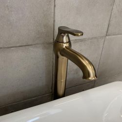 СМЕСИТЕЛ за мивка, висок Art Deco 255, античен бронз, с клик-изпразнител 