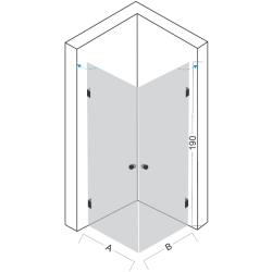 ДУШ КАБИНА ъглова с две врати по размери на клиента Soprano, закалено стъкло 