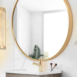Delicate Gold Mirror ∅60 cm with Golden Frame