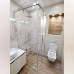 LuxSlide Glass Shower Enclosure Double Sliding Doors