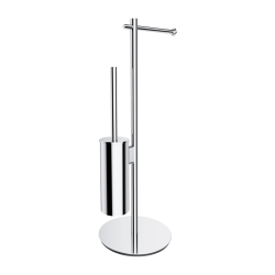MODERN PROJECT CHROME Free-standing Toilet Roll and Brush Holder