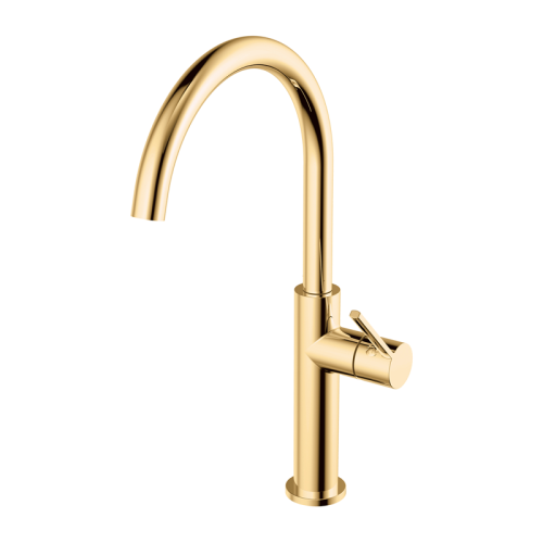 TULA 280 GOLD Tall Single Lever Kitchen Sink Mixer