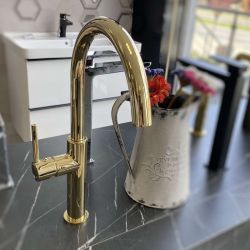 TULA 280 GOLD Tall Single Lever Kitchen Sink Mixer