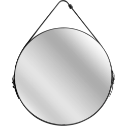 Loft Style Round Framed Mirror ∅60 см with Strap/Holder
