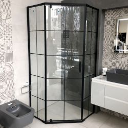 REA HEX BLACK Glass Shower Enclosure